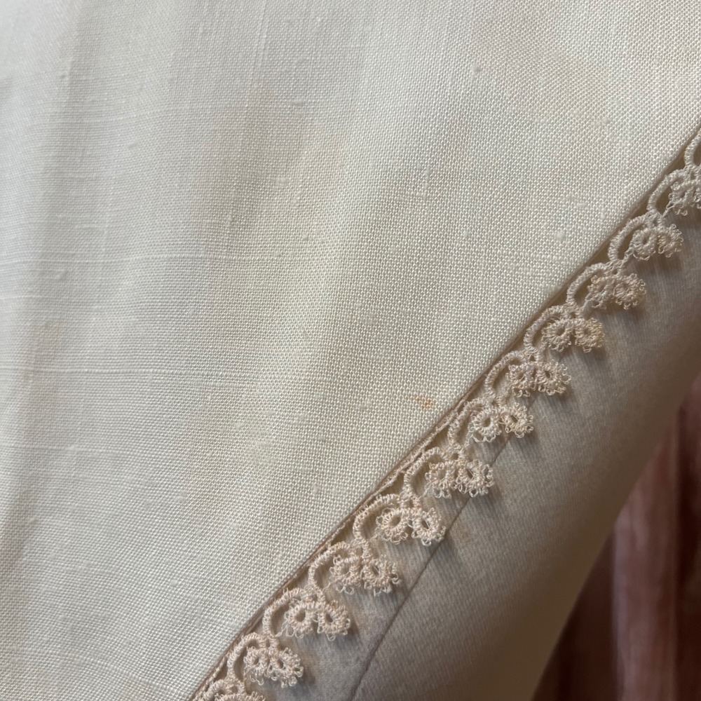 Vintage Cream Linen Lace Detachable Bib Collar Victorian Edwardian Style OS - Picture 4 of 8